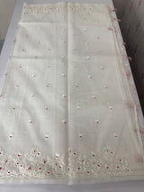 Kota Moonga checks saree with embriodery MSH279 (1)- White to Red