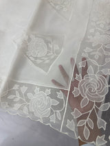Viscose Organza saree with applique work-MSH101 White