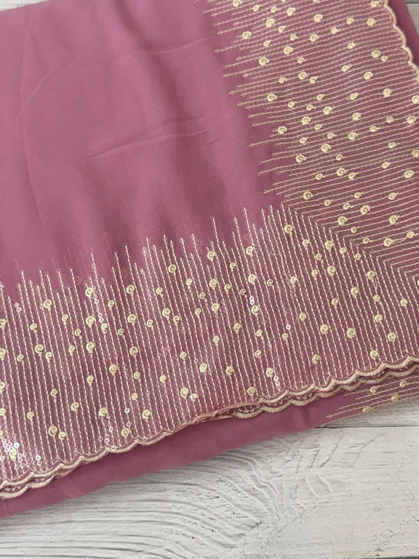 Designer georgette sarees with blouse MGS5321- OnionPink