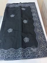 NetKota Applique work saree  MSH110- Black