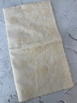 Moonga Kota checks saree with applique work MMC457 Ivory