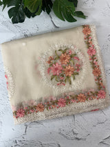 Tissue mix crush Organza saree with embroidery work MS6788- Offwhite