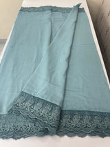 Soft crushed chanderi crepe silk saree with lace borders MLS466