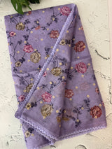Kota silk saree with digital prints and embroidery MSH155- Lavender