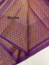 Semi silk saree with checks zari weaving MS81543- Purple