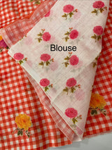 Digital printed semi Linen Saree MLS615