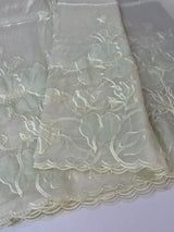 Tissue Organza Applique work saree MS15203- Pastel MintGreen