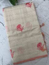 Mul chanderi saree with embriodery & zari lines MSH4006
