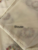 Crush chiffon saree with embroidery MCH345 Beige