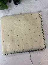 Mul Chanderi Tissue silk saree with foil work & scalloped borders - MNM249 Green