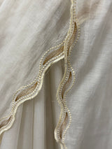 Mul chanderi embriodery saree with scalloped borders MCBS654