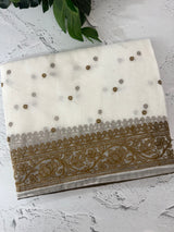 NetKota saree with chikankari machine embroidery - MS14622