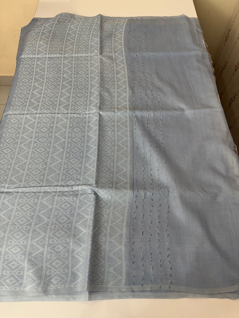 Bhagalpuri Semi tussar saree MS871 - PowderBlue