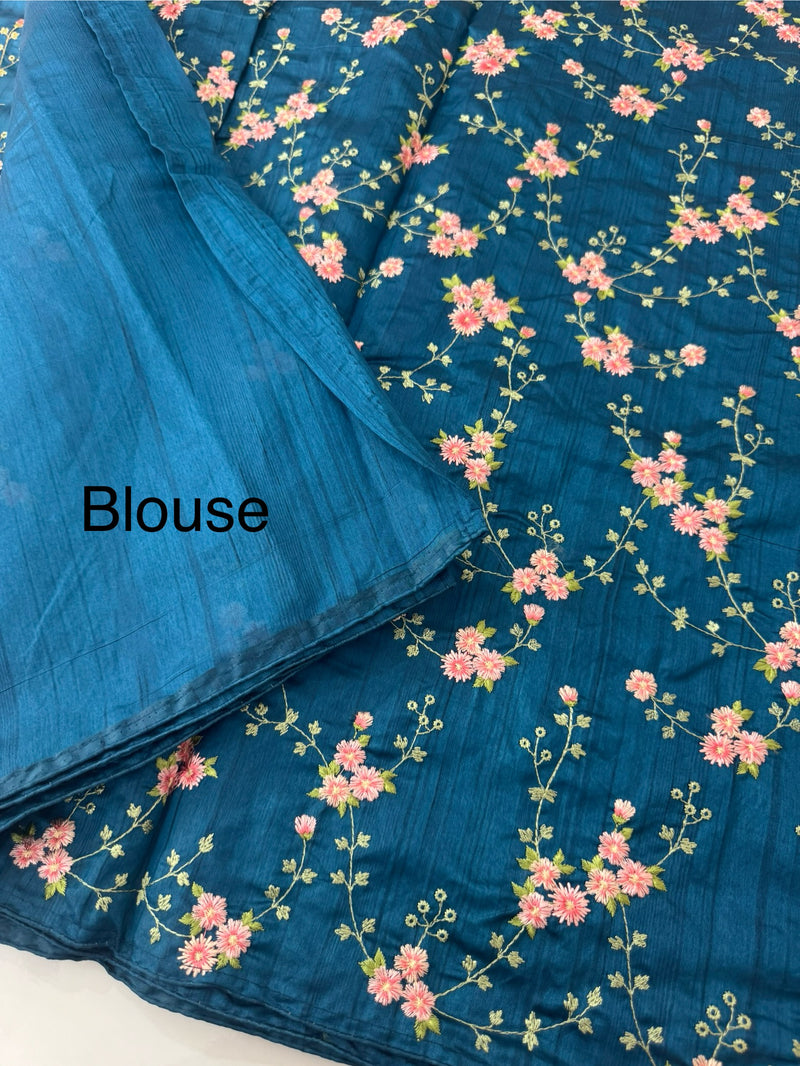 Blended crepe tussar saree with embriodery SSPNMNR