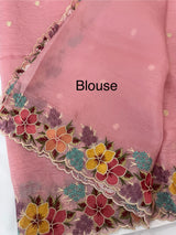 Crush Organza saree with embroidery borders MBS675