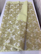 Jute Linen saree with thread work MSH206 - PistaGreen