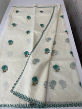 Mul chanderi embriodery saree with scalloped borders MSH290