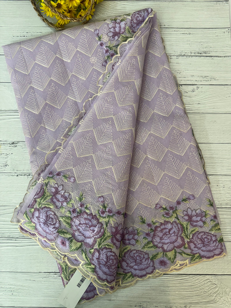 Phulkari NetKota embroidery saree - MPKS905 Lavender