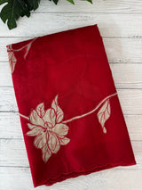 Organza saree with tissue applique work MK62 - Red