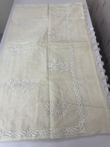 Mul chanderi chikankari embriodery saree MSH291 (2) Offwhite