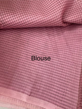 Kota Moonga checks saree with tissue applique work MMS431