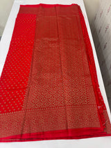 Semi Banarasi Georgette saree MKGS612 ChilliRed