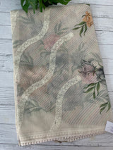 Supernet saree with digital prints and embroidery SKFNSEM