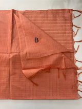 Semi tussar saree with thread work SBHMSH Peach