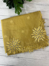 Crush Organza saree MSK5463- DuskyYellow