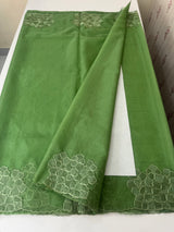 Semi organza saree with embroidery & scallop border - MSH901 JadeGreen