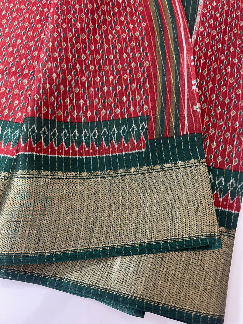 Semi silk saree with zari border MS99789