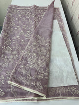 Semi Soft Organza saree with thread work MOS588