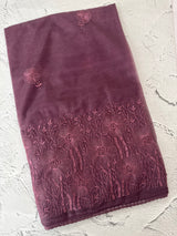 Glass tissue organza saree with embroidery MSF121 (3) Metallic Wine
