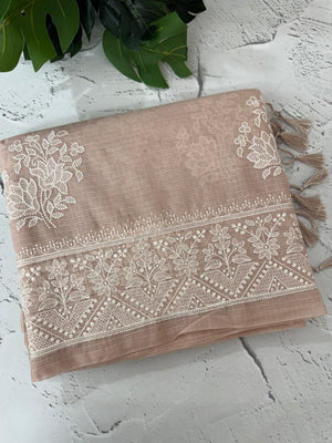 Kota silk saree with chikankari work  MSK334 PastelMauve