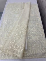 Soft organza saree with applique and thread work - MSH956 - Offwhite