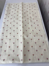 Moonga checks saree with embroidery MSH244 Offwhite