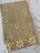 Soft Tissue kota embroidery saree MSK4660 -Chiku
