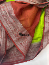 Jute linen sarees with contrast pallu & blouse MJL456