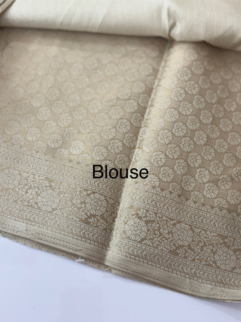 Banarasi blended tussar saree with zari weaving - MS76445