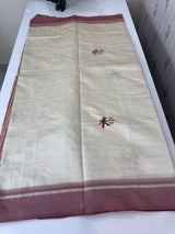 Blended tussar silk saree with hand embroidery MS40488