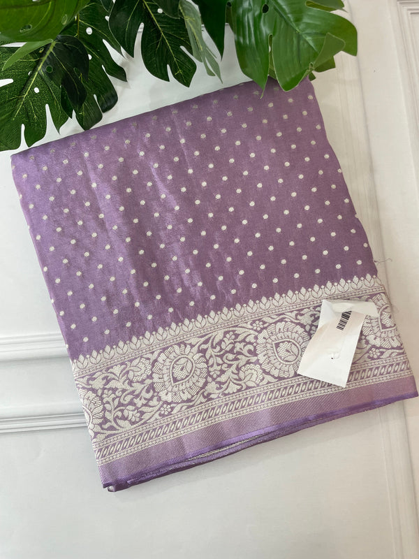 Banarasi tissue Georgette saree SYACRIY Lavender