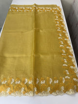 Silky kota saree with embriodery borders MS16372 Yellow