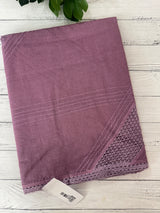 Supernet saree with crochet work and lace border MCJ5433 - MauvePink (Design - Diagonal Crochet)