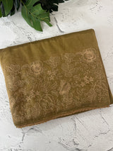 Glass tissue organza saree with embroidery MSF121 (2) Metallic Bronze