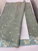 Soft Tissue kota embroidery saree MSK4660 GreyishBlue