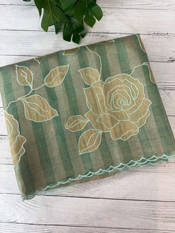 Tissue Silk applique work saree MSH133