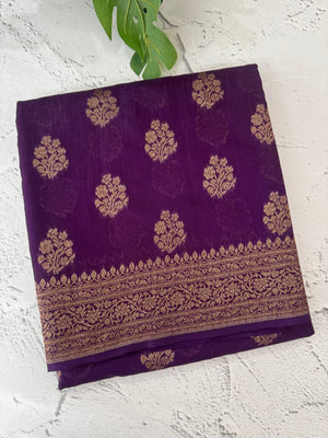 Semi banarasi saree with zari buttas - MBS6754