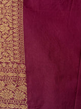 Semi katan Banarasi saree in antique zari weaving - MSKB899 Wine
