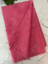 Organza saree with embroidery - MSH375 Pink2