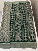 Semi modal silk saree with mirror work - MMB501 Green